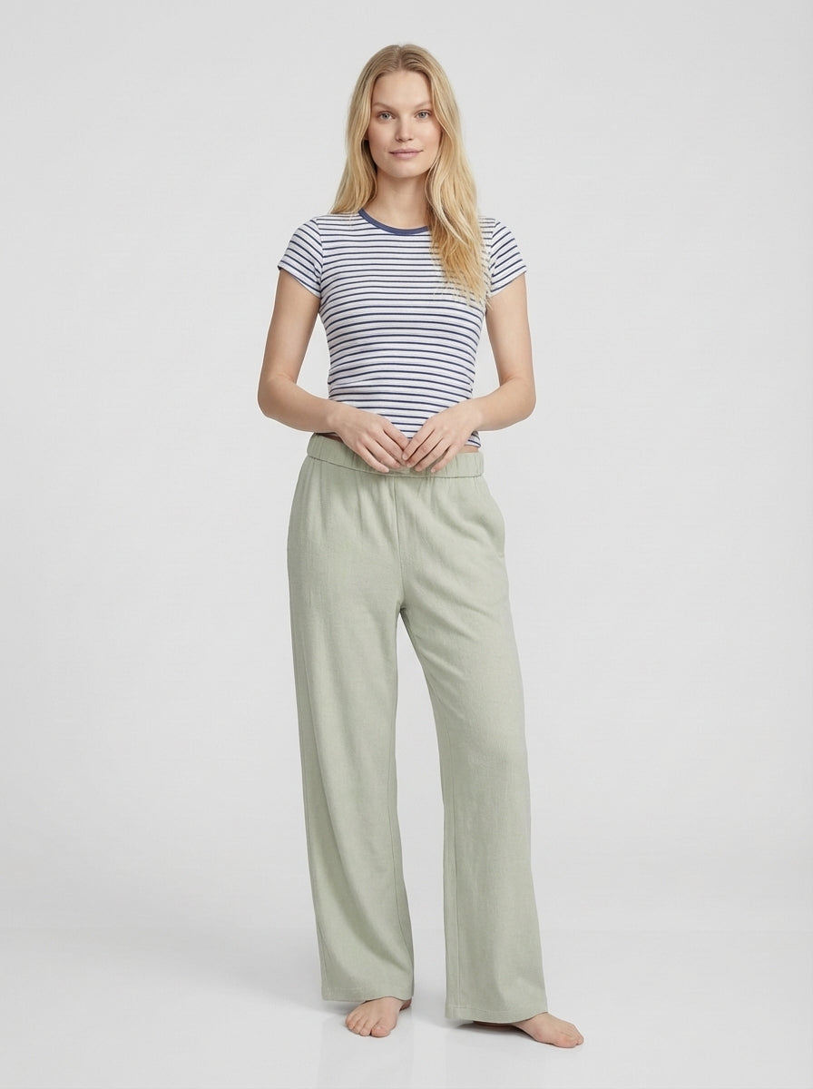 Ava | Straight Leg Elastic Waist Lounge Pants