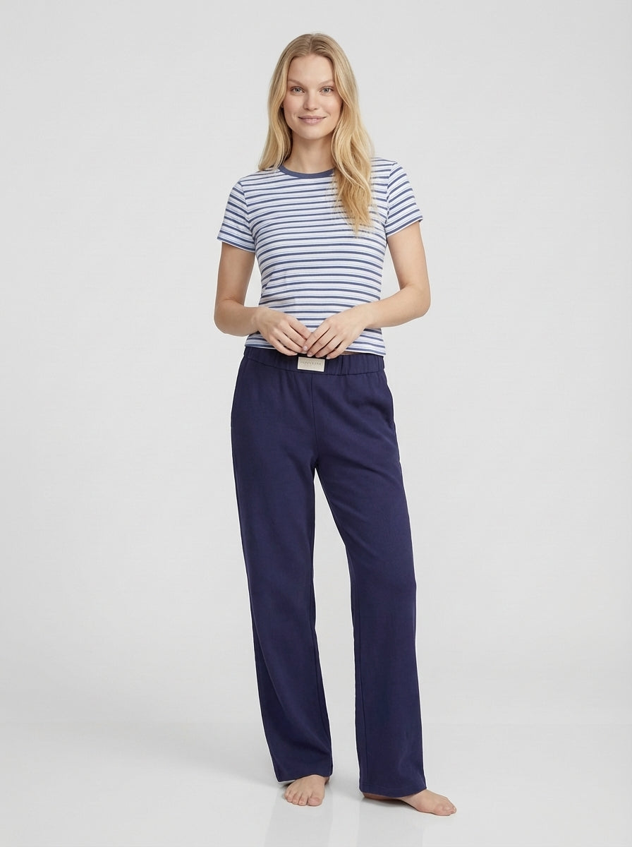Ava | Straight Leg Elastic Waist Lounge Pants