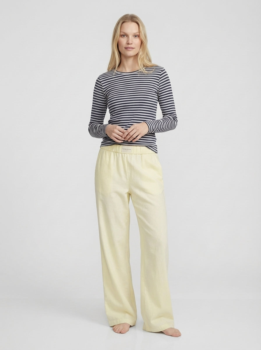 Ava | Straight Leg Elastic Waist Lounge Pants