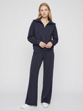 Charlotte | Quarter Zip Lounge Set Wide Leg Pants