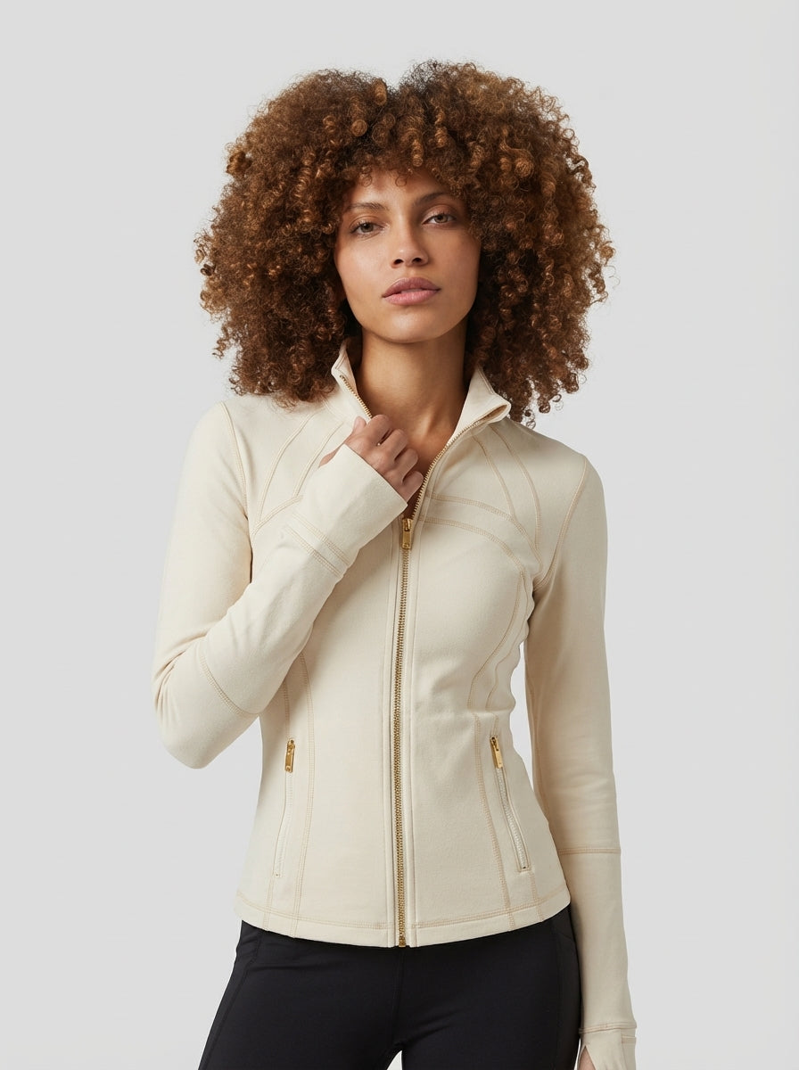 Nina | Zip Front Longline Yoga Jacket