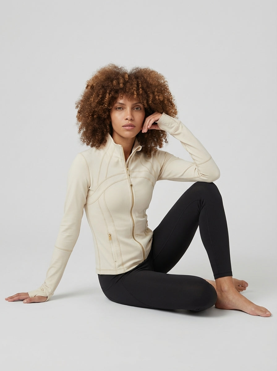 Nina | Zip Front Longline Yoga Jacket