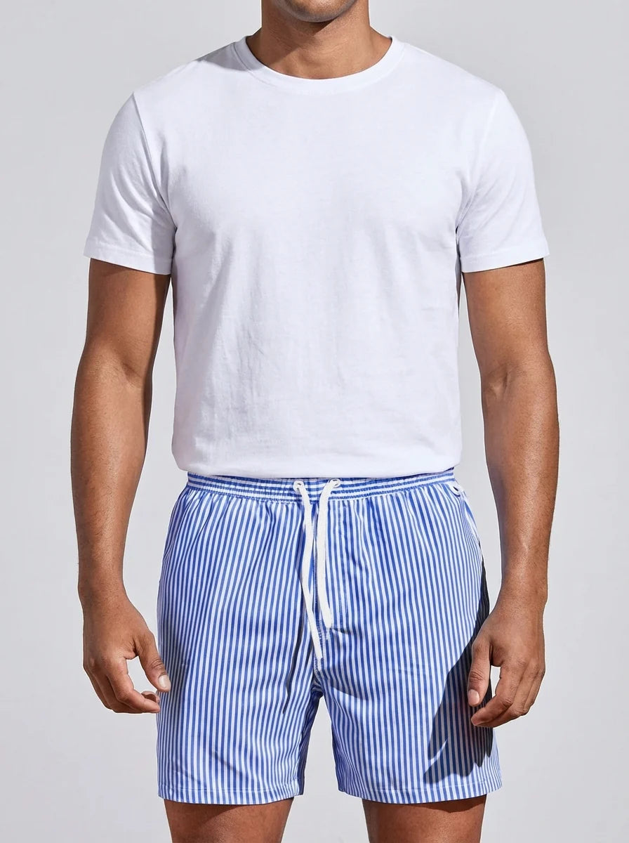 George | Men’s Elastic Waist Striped Beach Shorts
