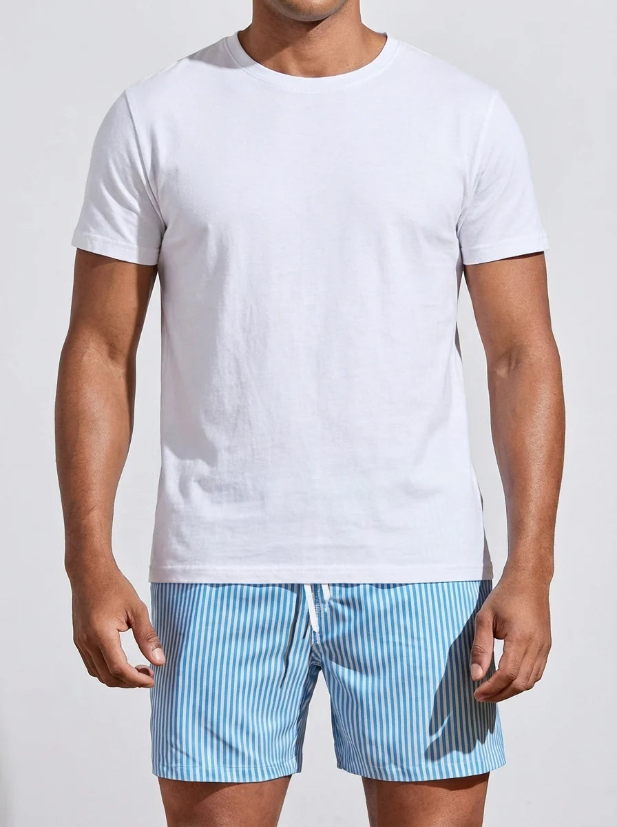 George | Men’s Elastic Waist Striped Beach Shorts