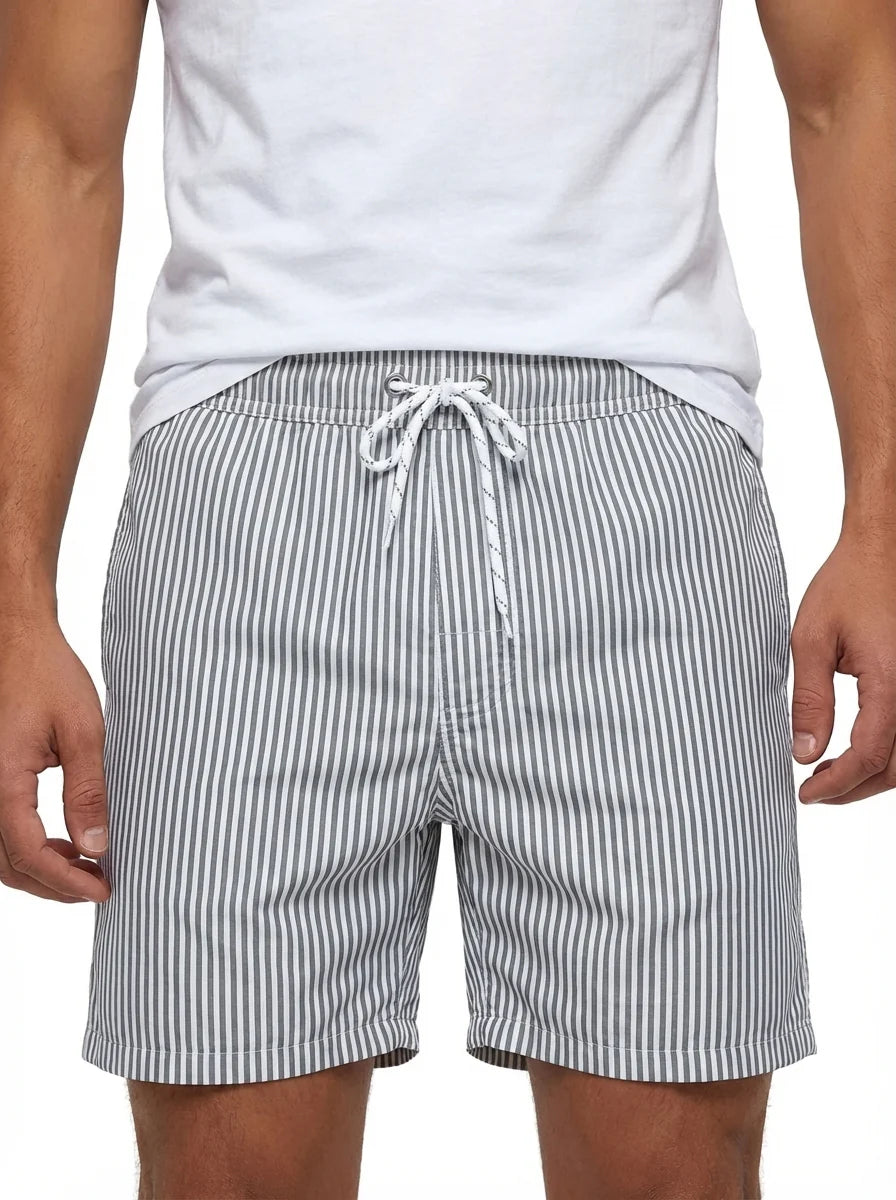 George | Men’s Elastic Waist Striped Beach Shorts