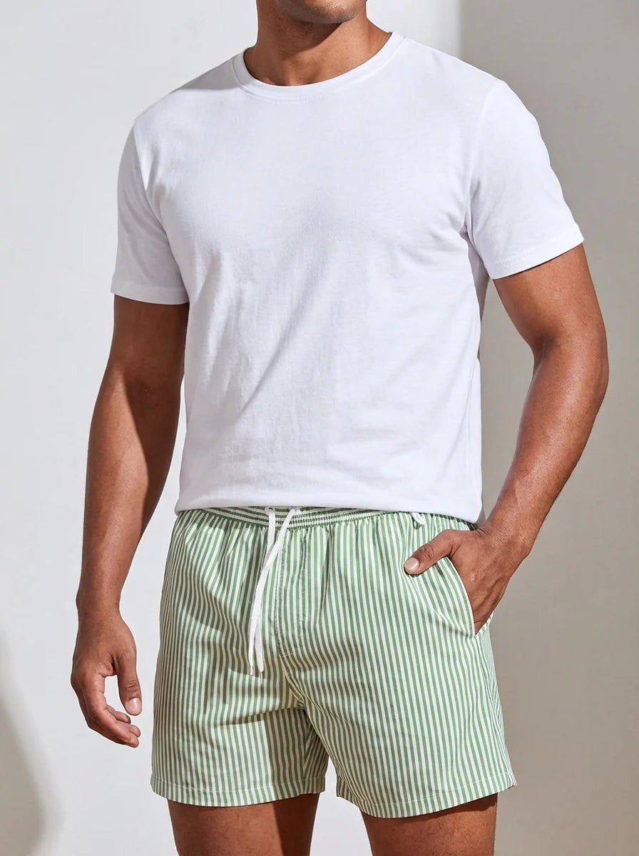 George | Men’s Elastic Waist Striped Beach Shorts