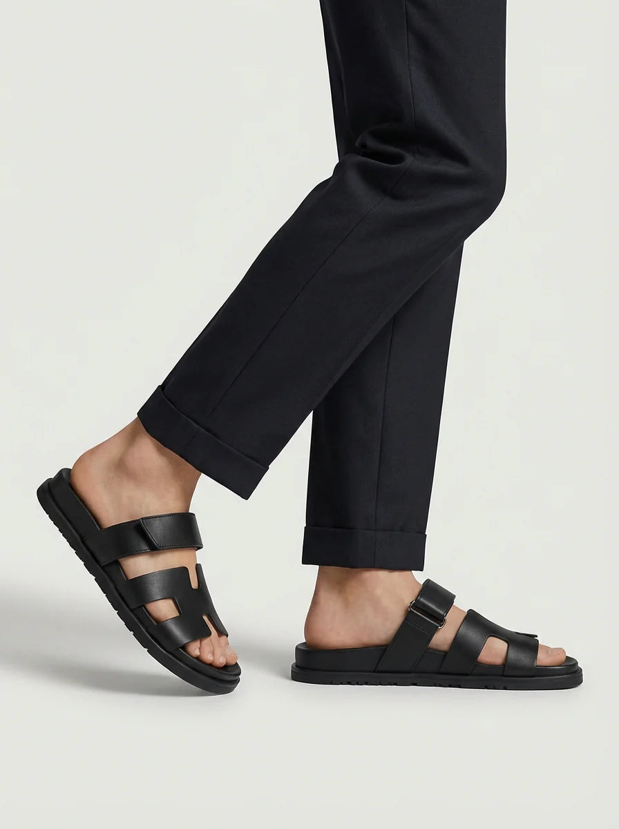 Leo | Men’s Wide Strap Open Toe Summer Slide Sandals