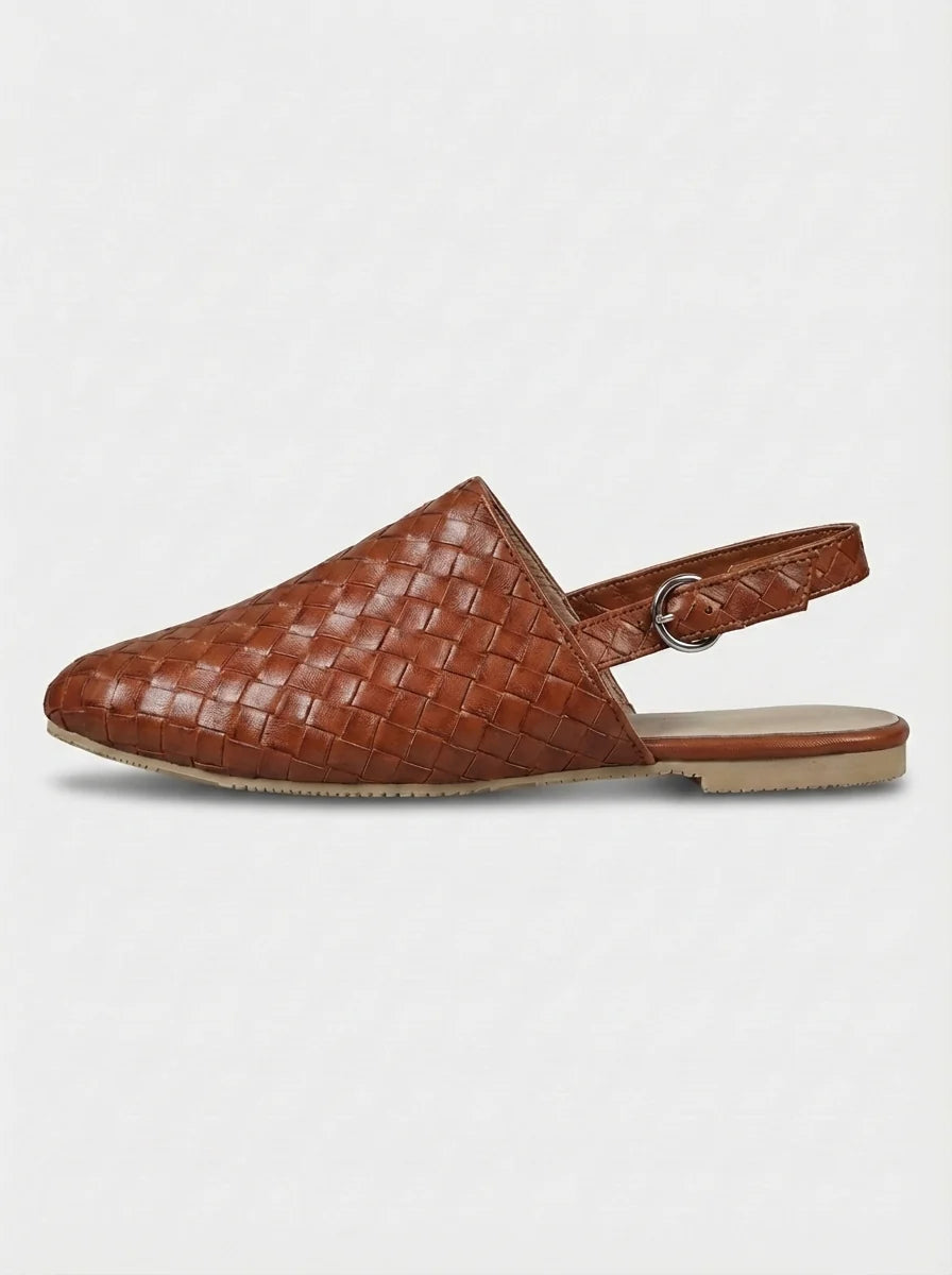 Chloe | Women’s Woven Buckle Slingback Sandals