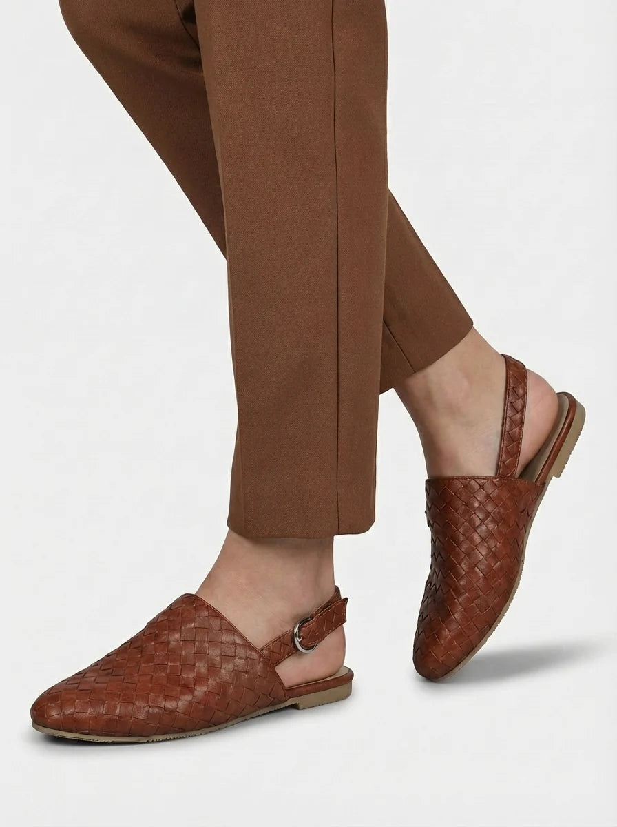 Chloe | Women’s Woven Buckle Slingback Sandals