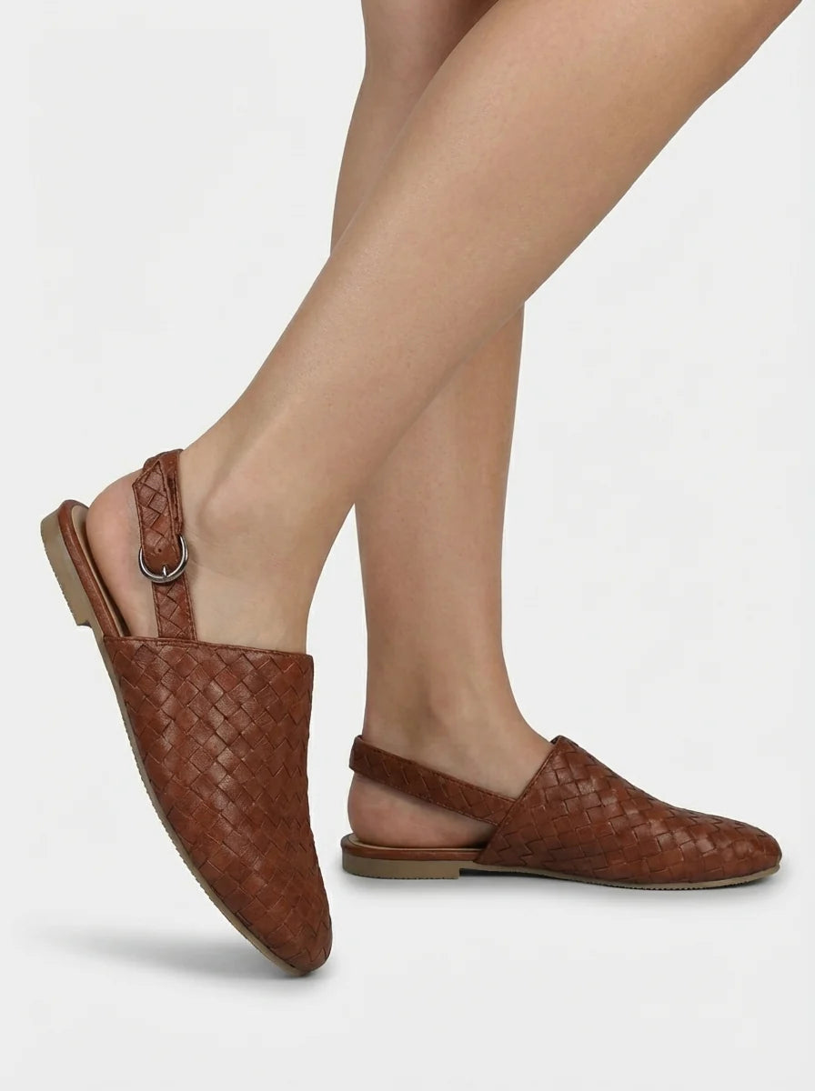 Chloe | Women’s Woven Buckle Slingback Sandals