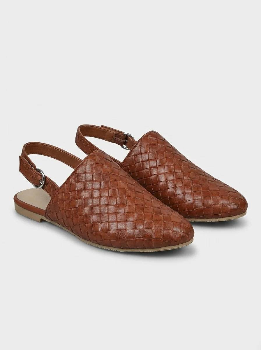 Chloe | Women’s Woven Buckle Slingback Sandals