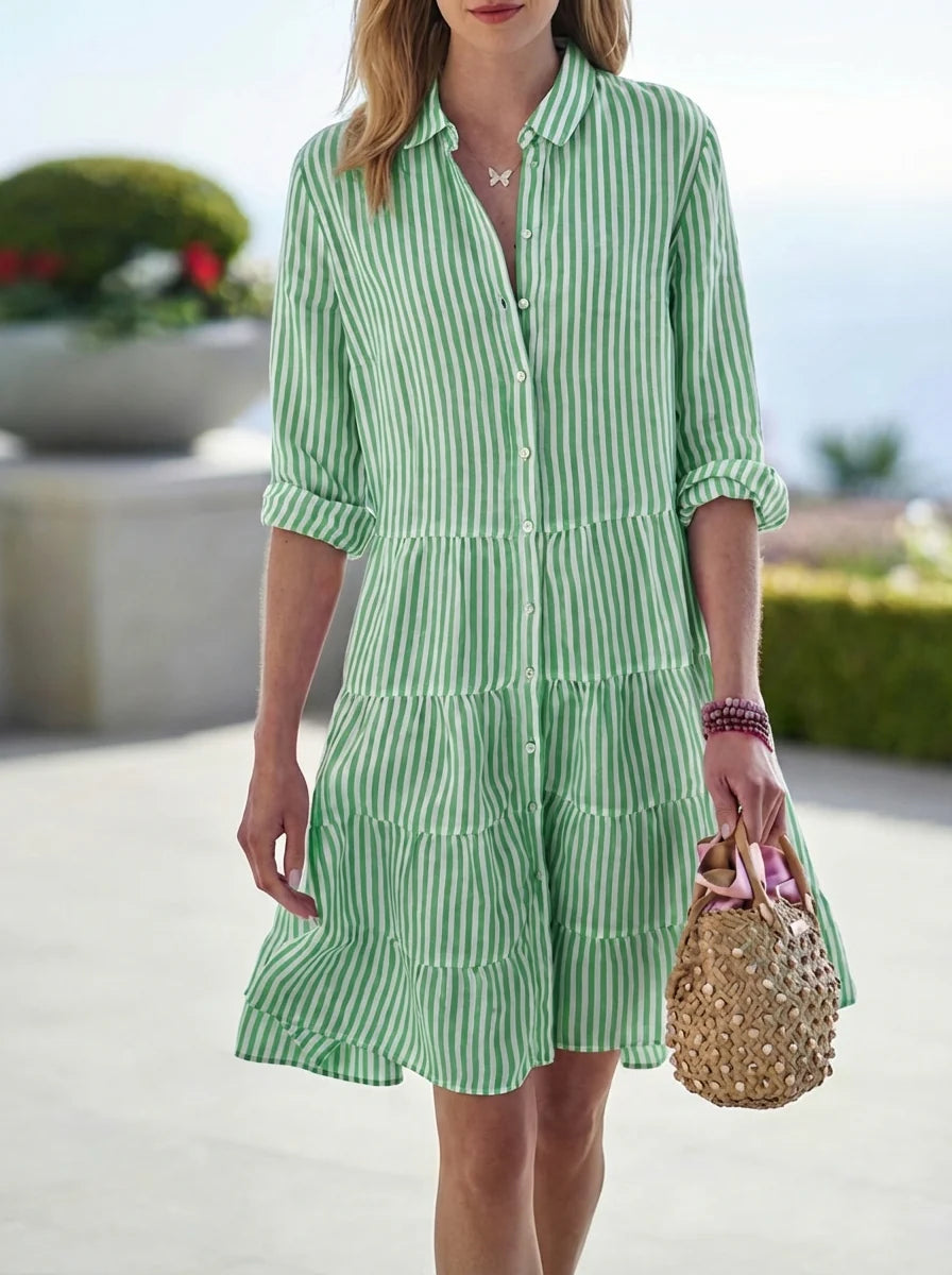Amelia | Women’s Knee Length Striped Summer Dress