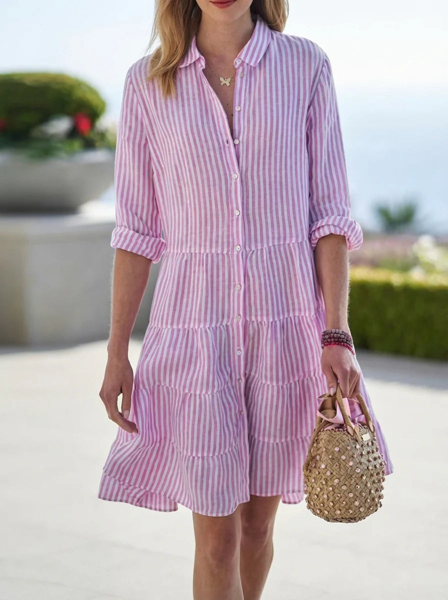 Amelia | Women’s Knee Length Striped Summer Dress