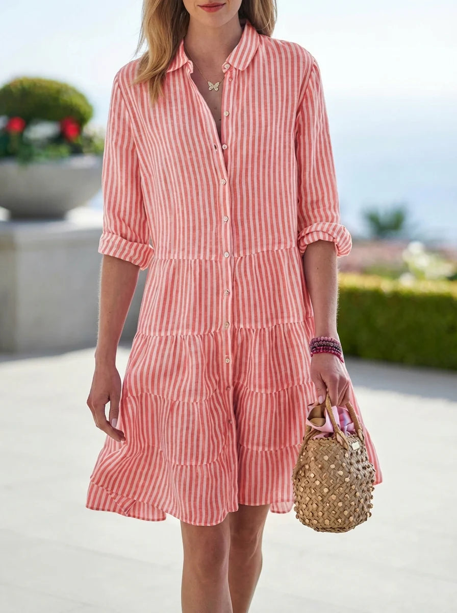 Amelia | Women’s Knee Length Striped Summer Dress