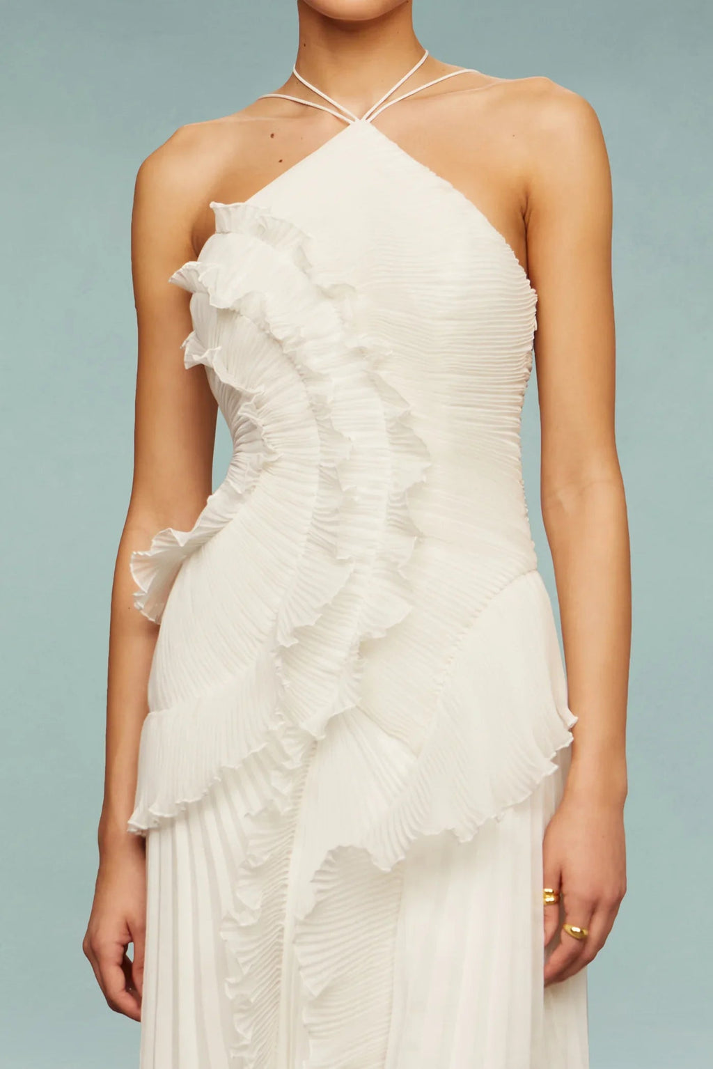 Aaliyah | Women's Halter Neck Ruffle Wedding Guest Dress