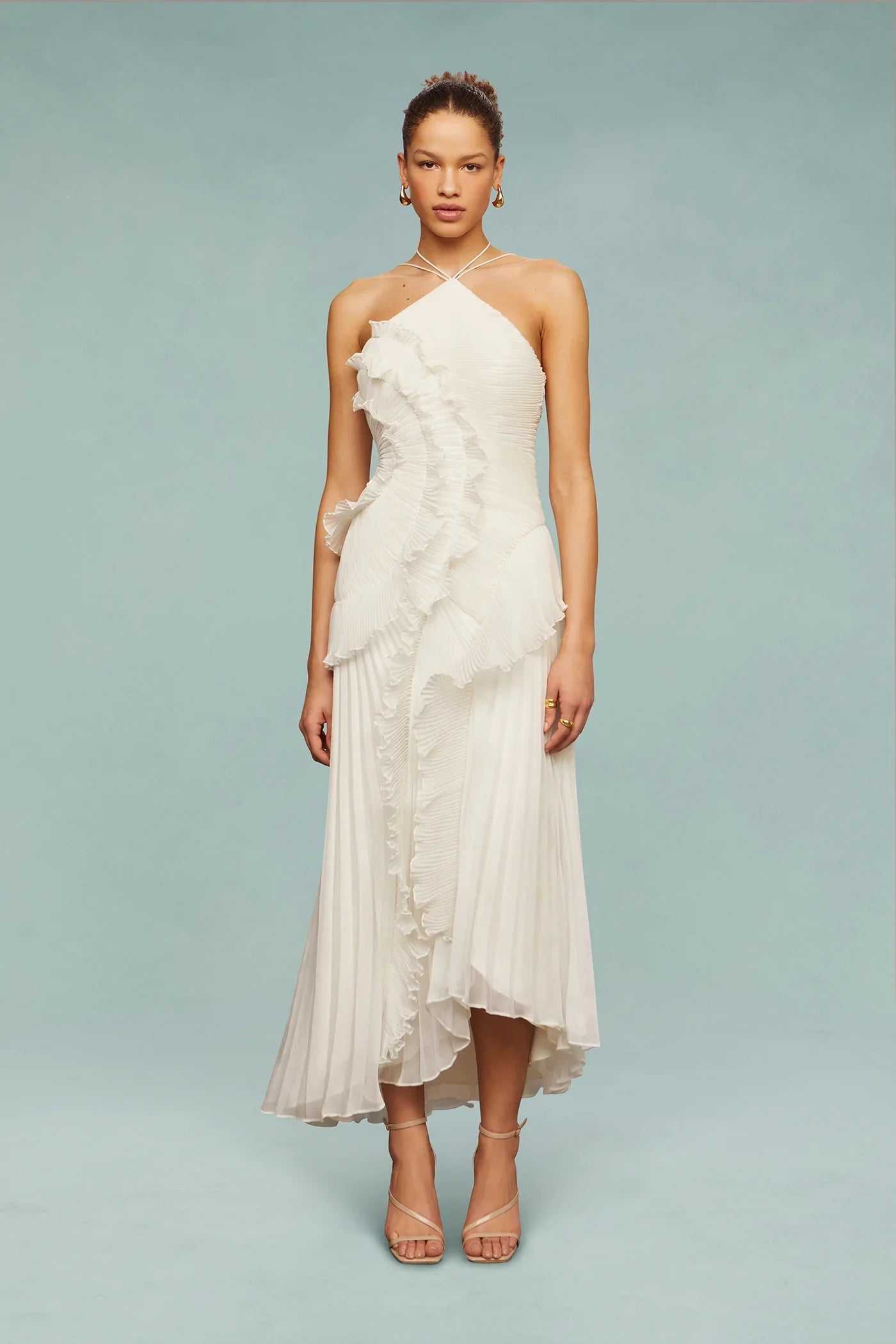 Aaliyah | Women's Halter Neck Ruffle Wedding Guest Dress