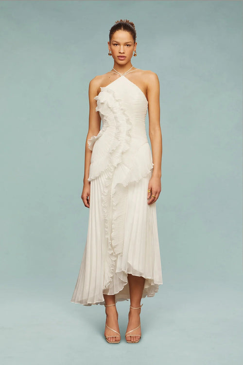 Aaliyah | Women's Halter Neck Ruffle Wedding Guest Dress
