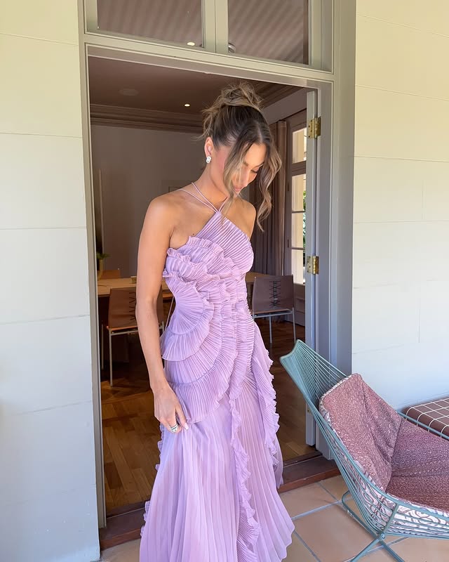 halter neck wedding guest dress Aaliyah