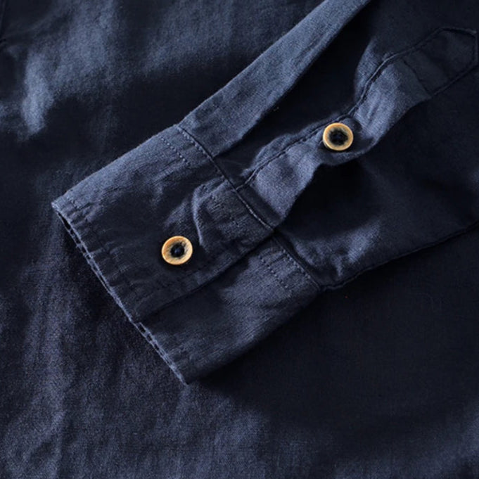 Abraham | Men’s Long Sleeve Collared Button Front Shirt