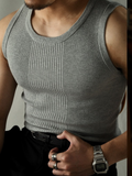 Absalom | Men’s Scoop Neck Sleevelesss Ribbed Tank Top
