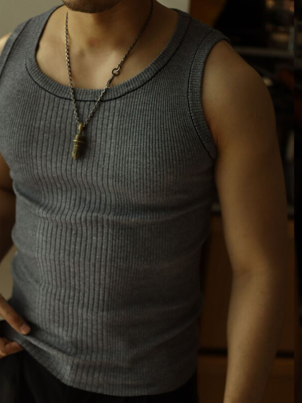 Absalom | Men’s Scoop Neck Sleevelesss Ribbed Tank Top