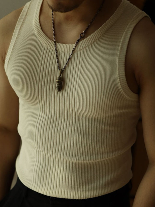 Absalom | Men’s Scoop Neck Sleevelesss Ribbed Tank Top