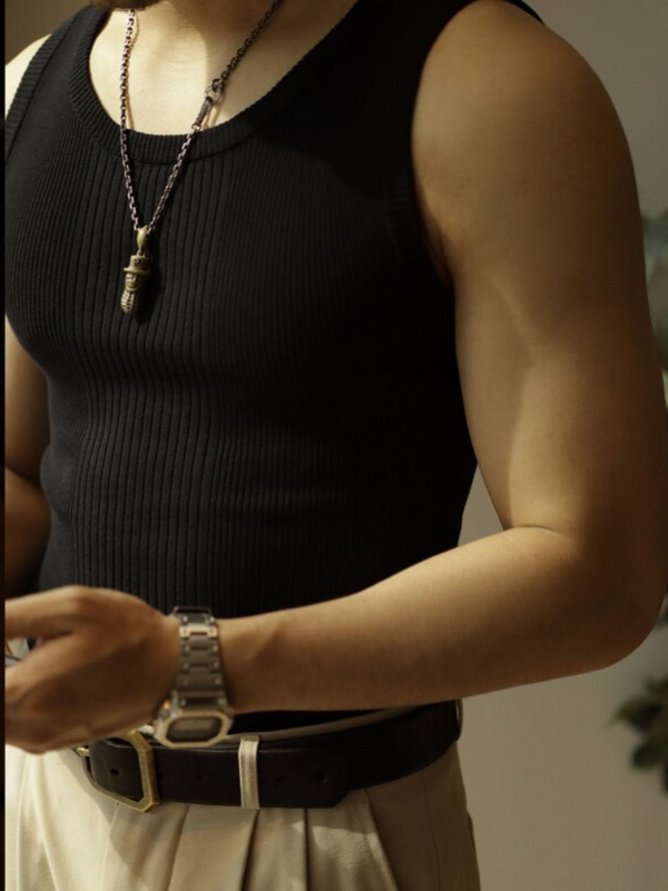 Absalom | Men’s Scoop Neck Sleevelesss Ribbed Tank Top
