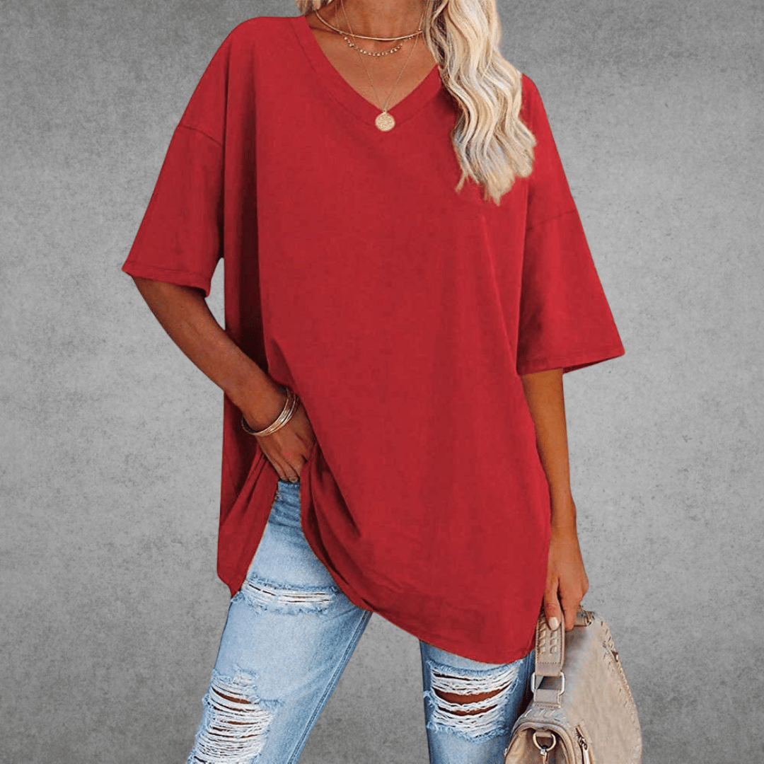 Ada | Women's Short Sleeve V Neck Summer T Shirt
