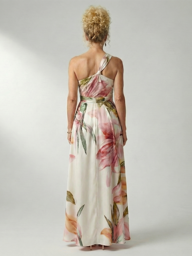 Adelheid | Women's Sleeveless Floral Halter Neck Maxi Dress
