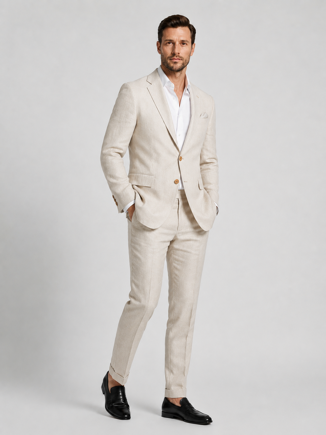 Adina | Men's Fitted Single-Breasted Long Sleeve Blazer