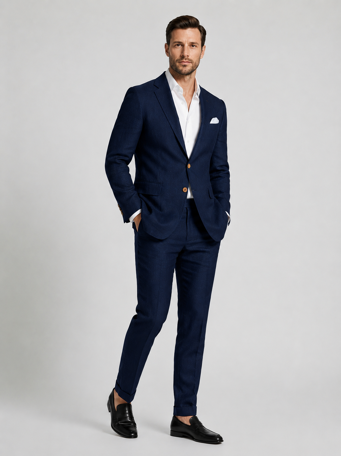 Adina | Men's Fitted Single-Breasted Long Sleeve Blazer