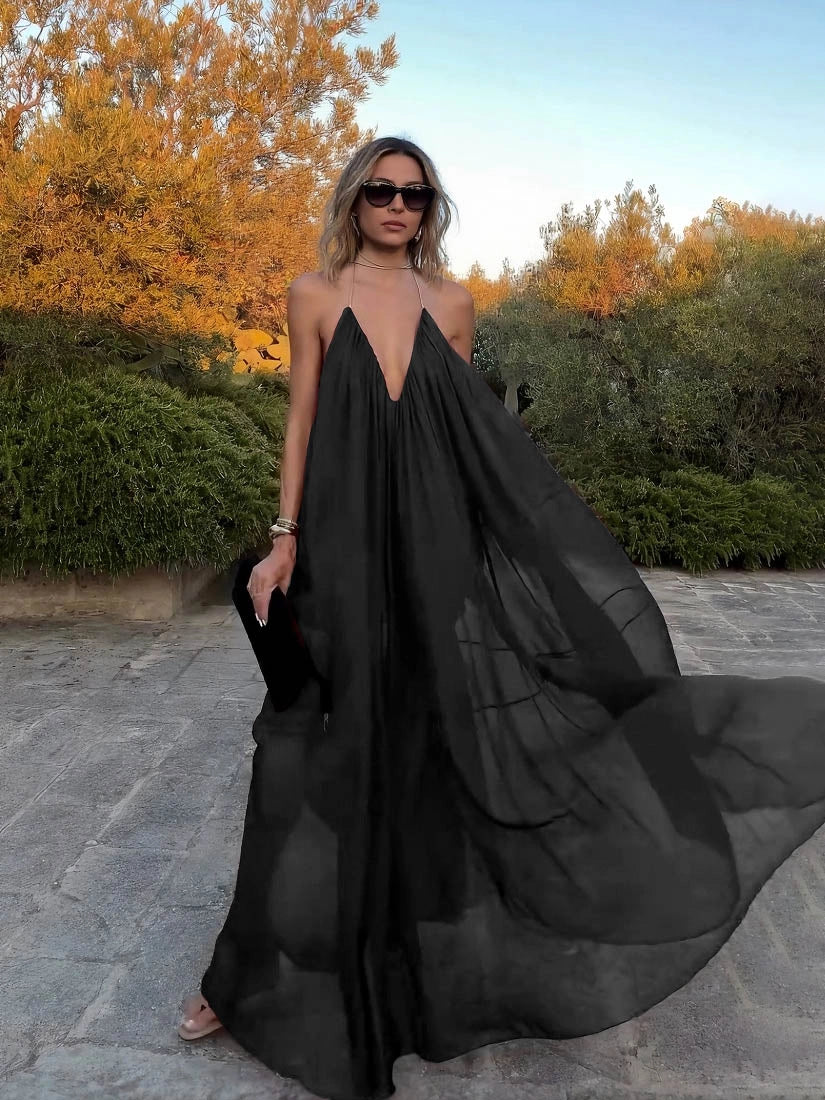 Adonia | Women’s Backless Sheer Wedding Guest Dress