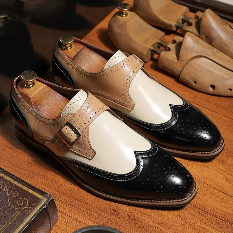 Adrian | Men’s Brogue Wingtip Monk Strap Dress Shoes