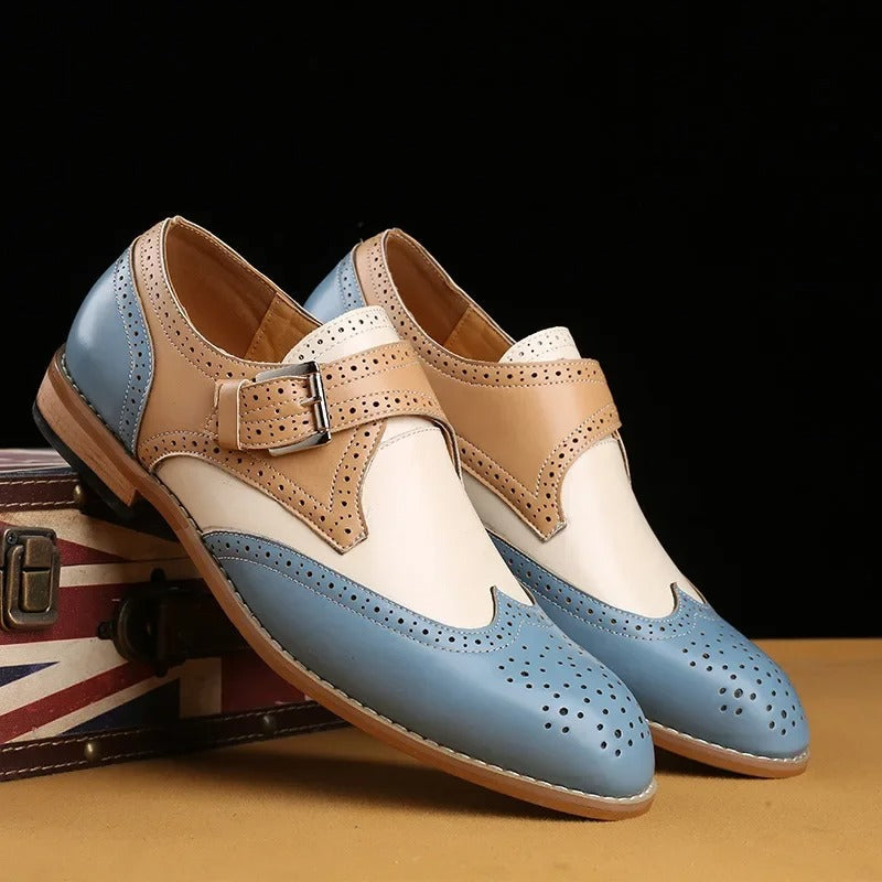 Adrian | Men’s Brogue Wingtip Monk Strap Dress Shoes