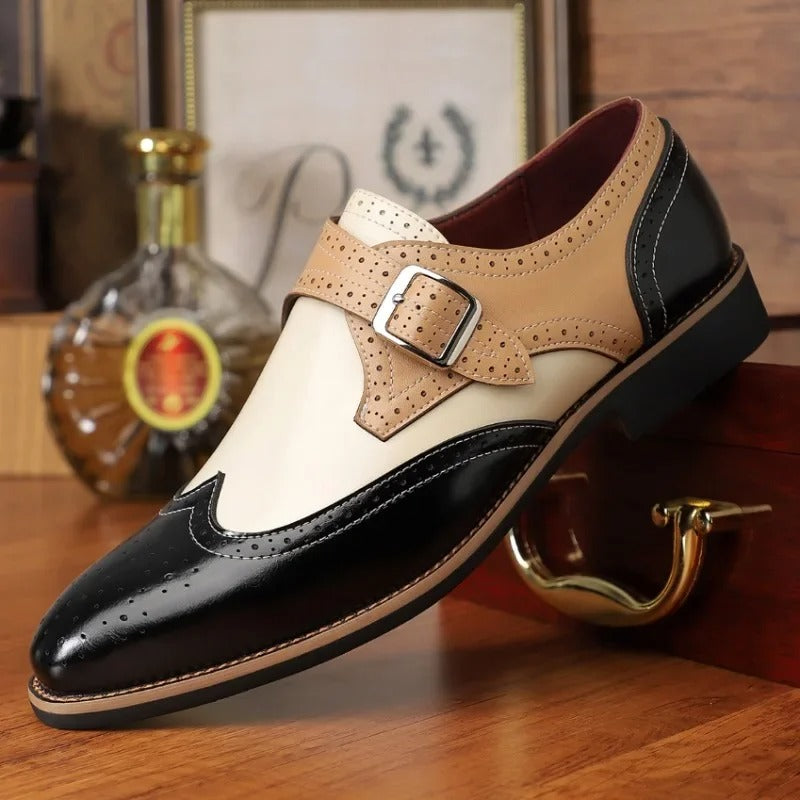 Adrian | Men’s Brogue Wingtip Monk Strap Dress Shoes