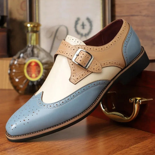 Adrian | Men’s Brogue Wingtip Monk Strap Dress Shoes