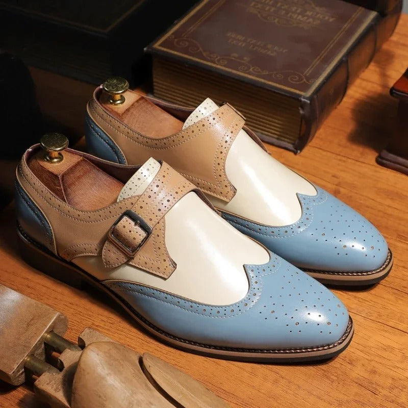 Adrian | Men’s Brogue Wingtip Monk Strap Dress Shoes