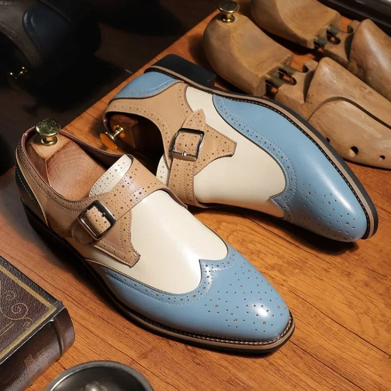 Adrian | Men’s Brogue Wingtip Monk Strap Dress Shoes