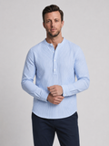 Adriana | Men's Buttoned Stand Collar Long Sleeve Shirt