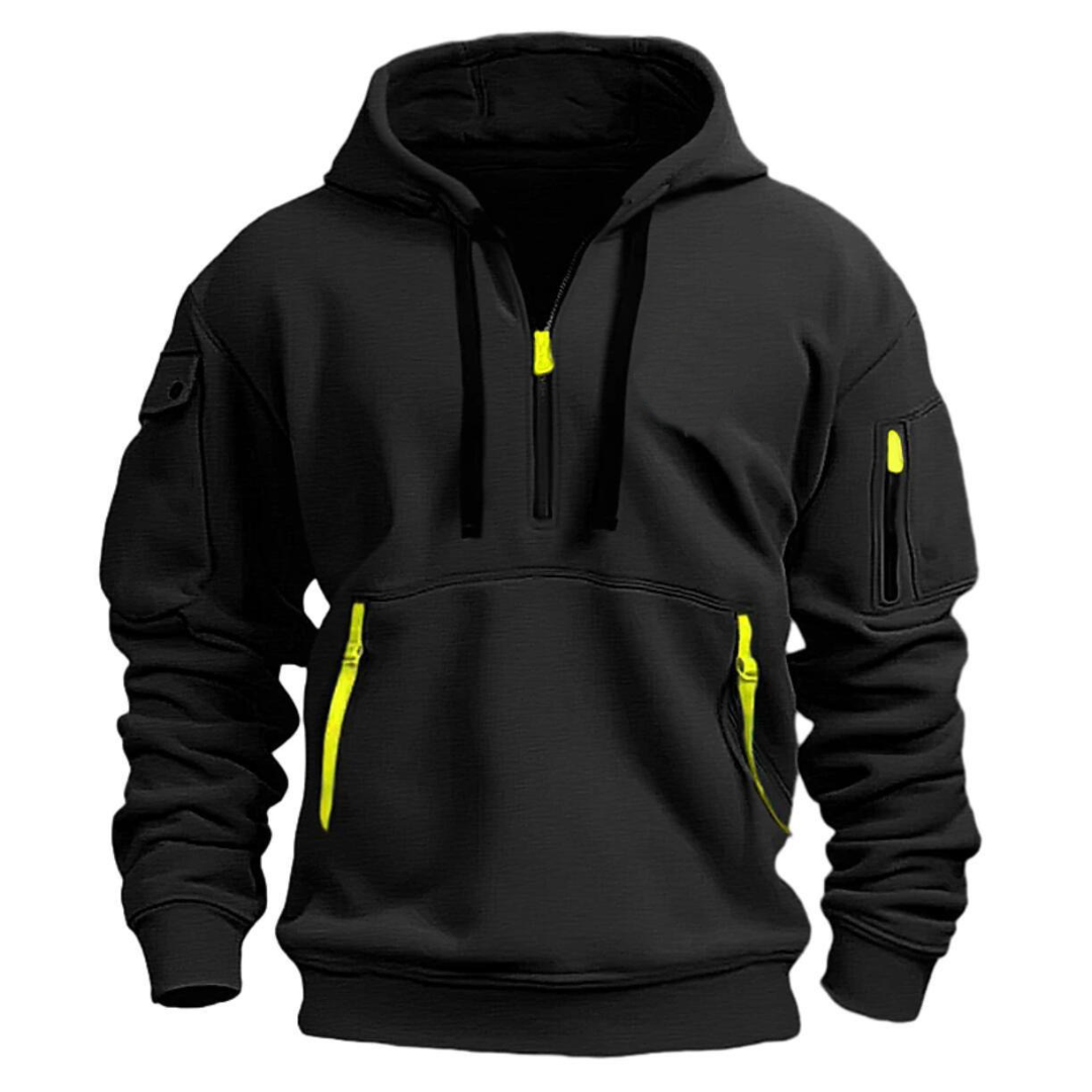 Adrianne | Men's Drawstring Utility Pocket Front Zip Hoodie