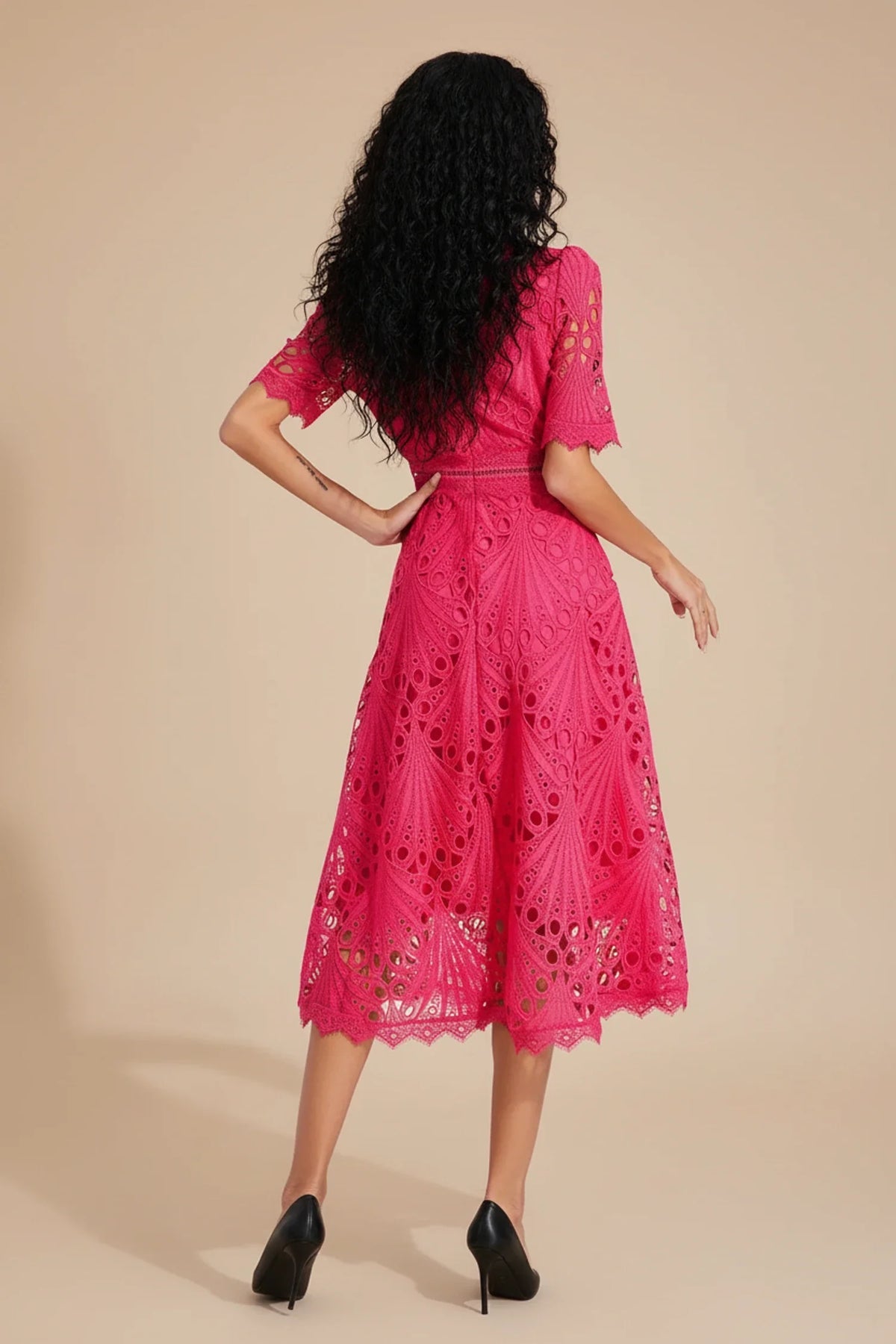Aeryn | Women's Mock Neck A Line Wedding Guest Dress