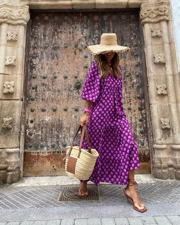 Afallon | Women's Geometric Print Summer Maxi Dress