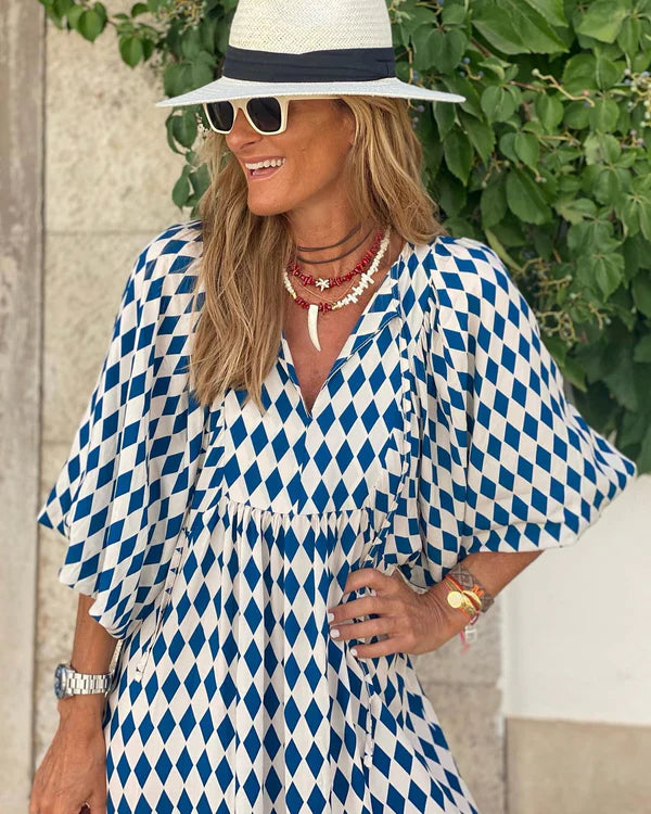 Afallon | Women's Geometric Print Summer Maxi Dress