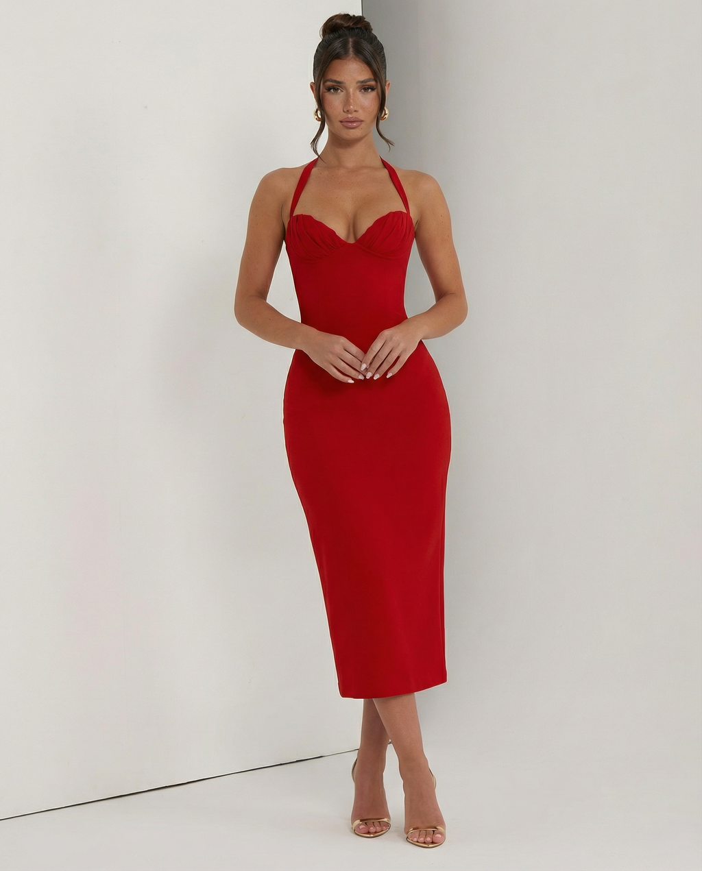 Agapita | Women's Halter Sleeveless Wedding Guest Dress