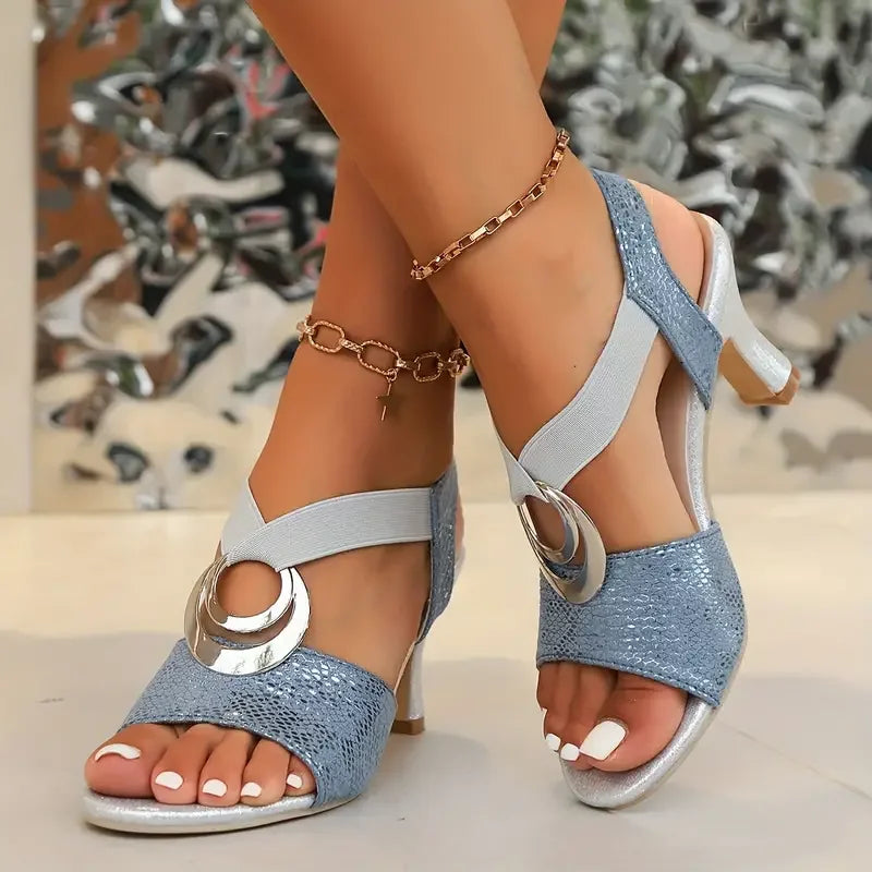 Ahana | Women's Ankle Strap Open Toe Summer Heels