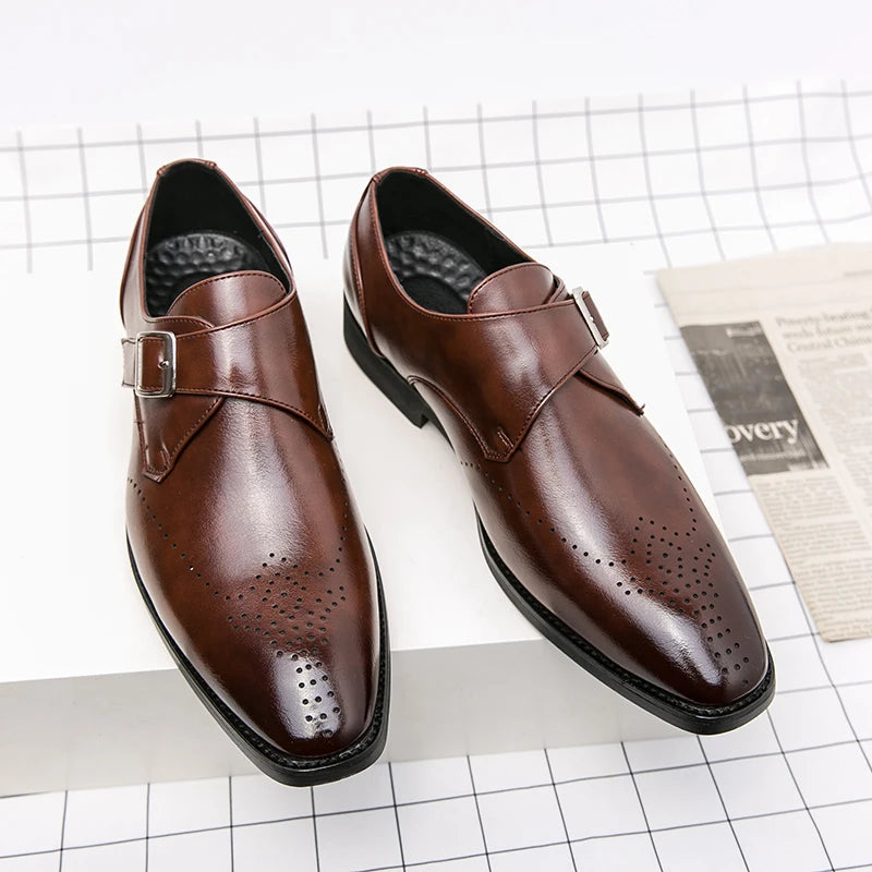 Aidan | Men’s Monk Strap Wingtip Brogue Dress Shoes