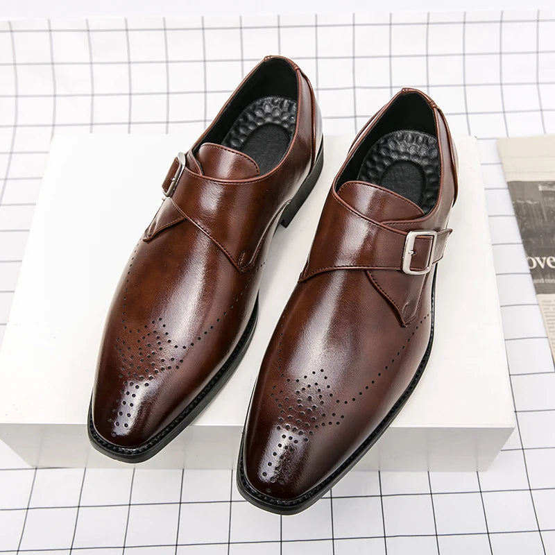 Aidan | Men’s Monk Strap Wingtip Brogue Dress Shoes