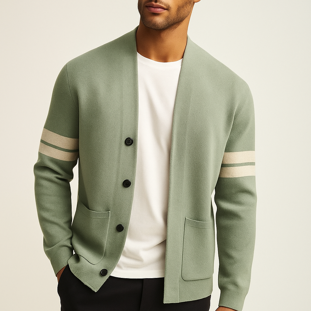 Aiden | Men’s Striped Pattern Open Front Cardigan