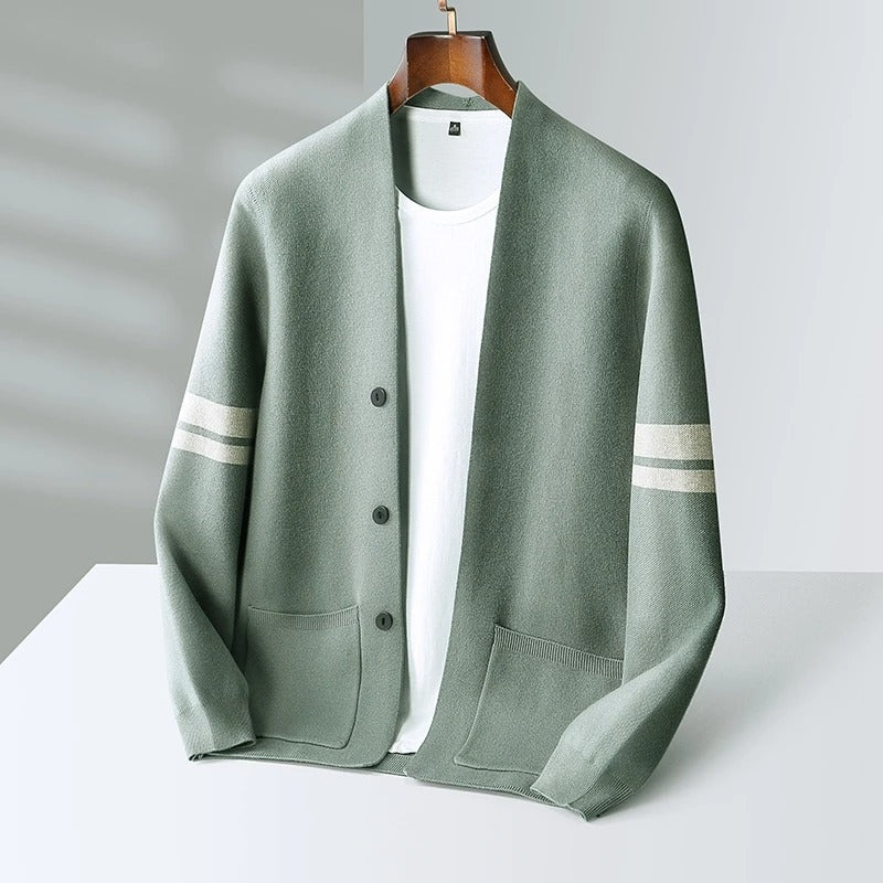 Aiden | Men’s Striped Pattern Open Front Cardigan