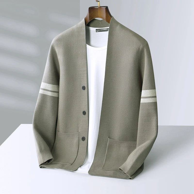 Aiden | Men’s Striped Pattern Open Front Cardigan